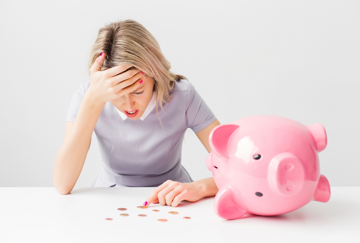 Woman with financial problem
